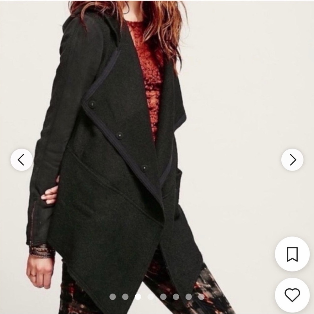 Anthropologie Black Hoodie Size S Zipper Cuffs Hei Hei